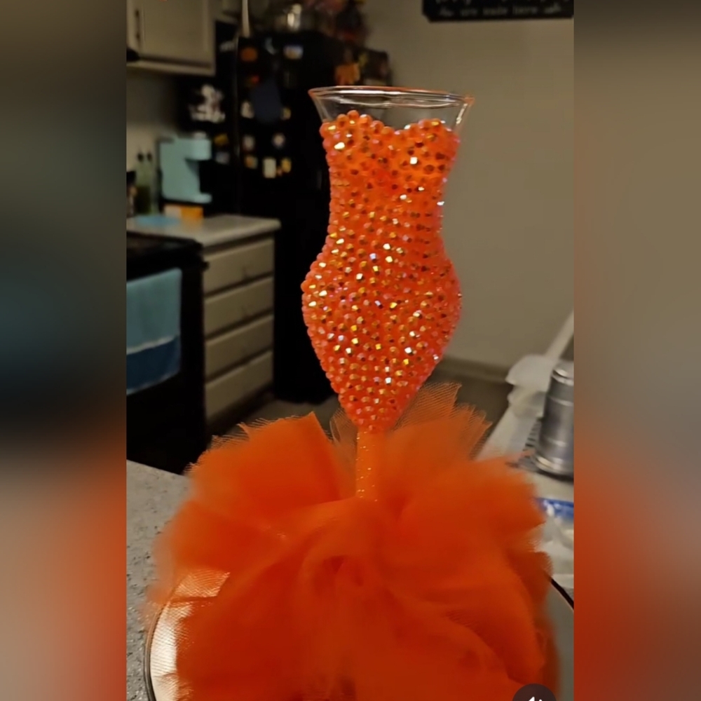 Orange Flame Sassy Glass